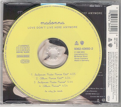 madonna love don t live here anymore alemania germany cd single sencillo