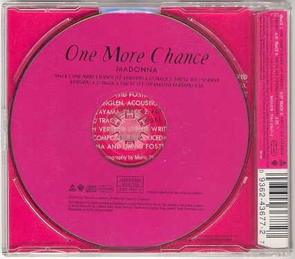 madonna one more chance single sencillo alemania germany CD back