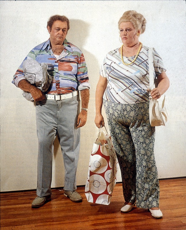 duane hanson escultura figura Couple with Shopping Bags