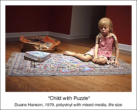 duane hanson escultura figura nina puzzle