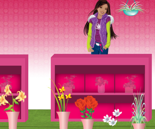 Barbie jardinera flores